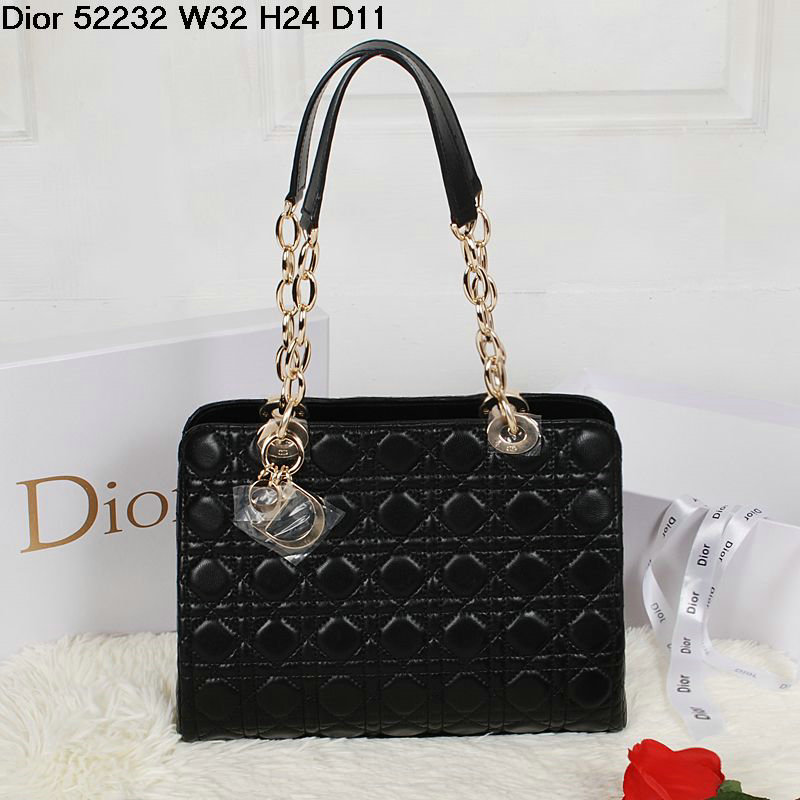 dior soft tote lambskin 52232 black